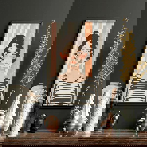 Framed Pictures For The Living Room | Set of 3 Boho Women Wall art Prints