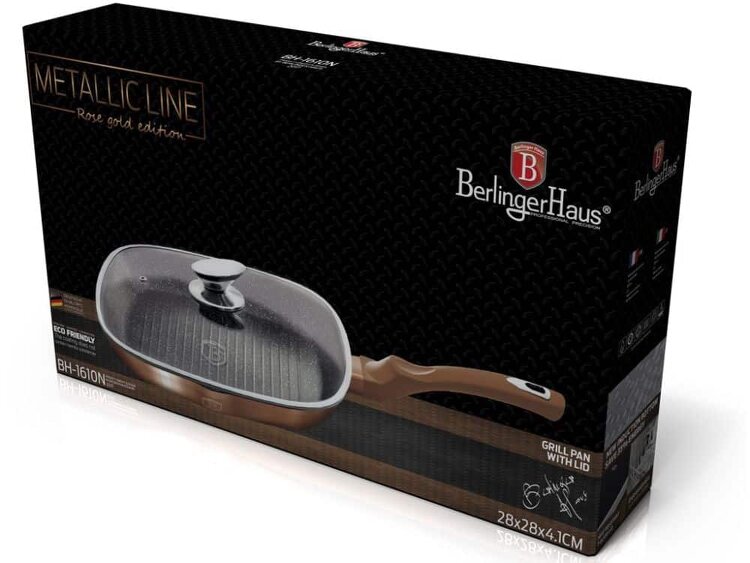 Berlinger Haus Premium BH/1610N 28cm Grill Pan - Rose Gold Elegance