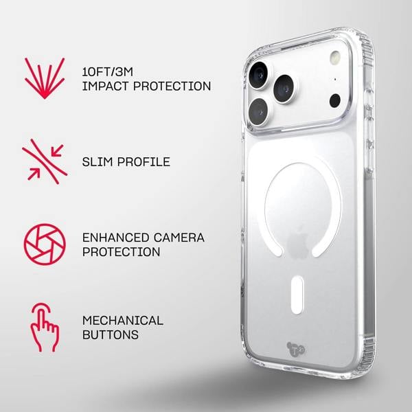 Tech21 Evo Clear Lite Case with MagSafe for iPhone 17/18 Pro Max 6.9" Clear - T21-11723