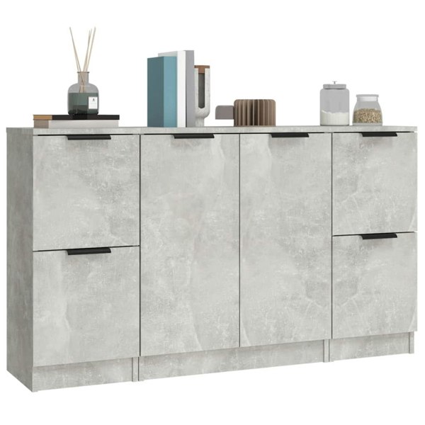 Berkfield Sideboards 3 pcs Concrete Grey Engineered Wood