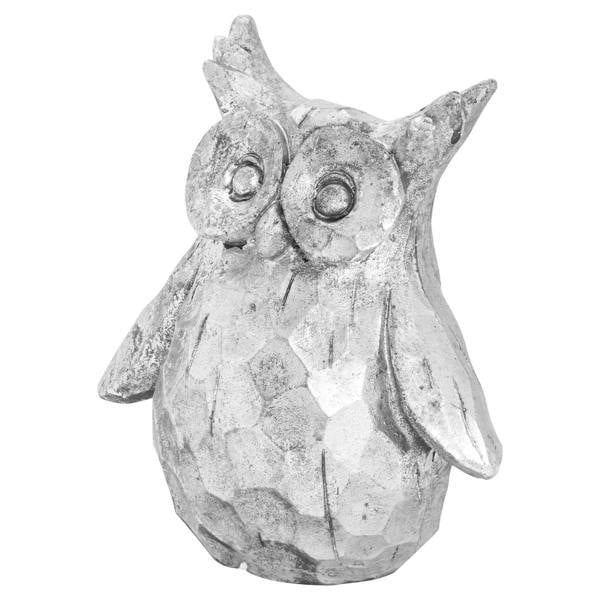 Hill Interiors Olive Ceramic Owl Ornament - Silver - 