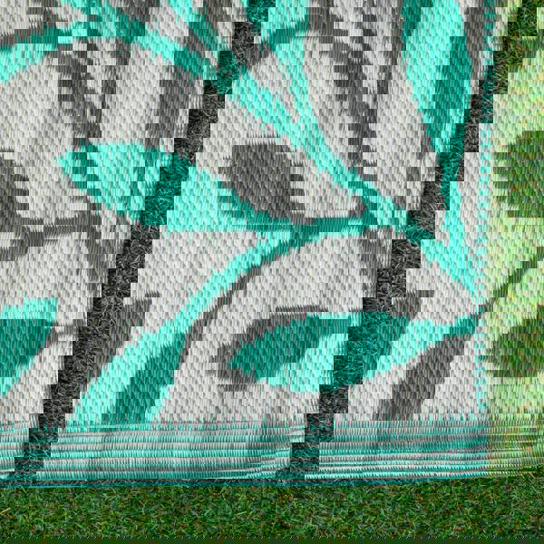 Samuel Alexander 1.5m x 2.1m Green Leaves Large Outdoor Alfresco Patio Rug Mat