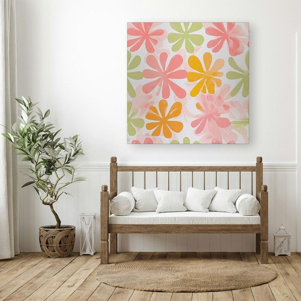 Warren Reed Yellow And Pink Flowers Canvas