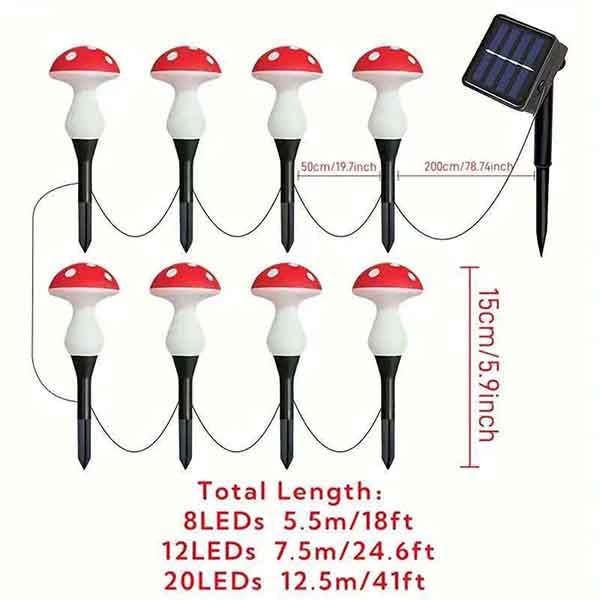 Leaper Outdoor Solar-Powered Glowing Mushroom Lightsroom Lights