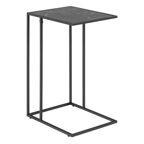 Wyld Haus Holbaeck Black Marble Effect Side Sofa Table