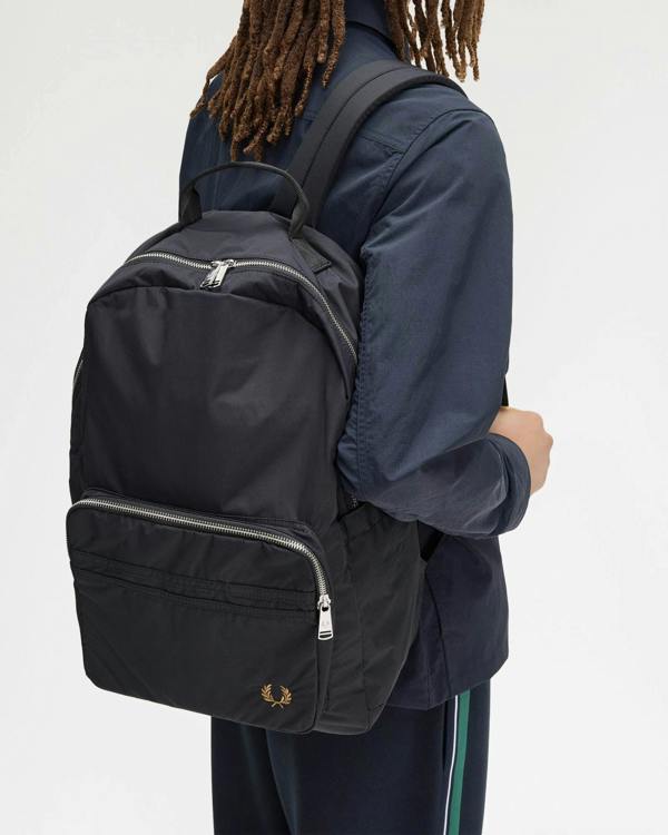 Fred Perry Mens Brentham Backpack - Black 102 | CHO | Designer Mens Backpacks