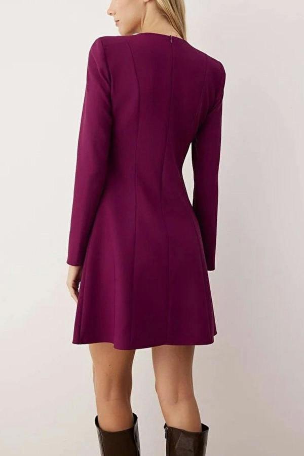 WOVCOR Mini Woven Dress with Flounce Skirt