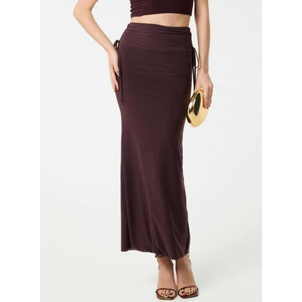 Pink Vanilla Ruched Side Maxi Skirt