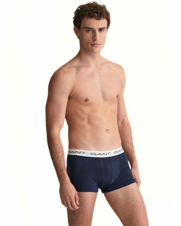 GANT 3-Pack Classic Logo Boxer Trunks, Red/White/Navy