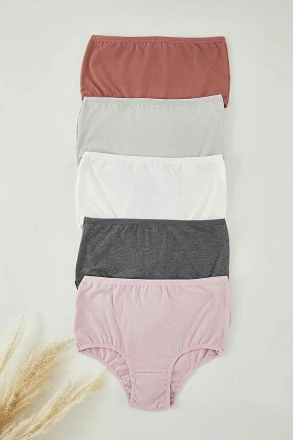 WOVCOR 5-Pack Cotton High-Waisted Hipster Knitted Panties