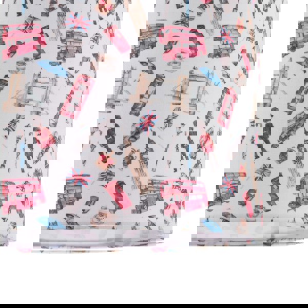 London Themed Cotton Lamp Shade with Red Buses Post Boxes Black Taxis Image 4