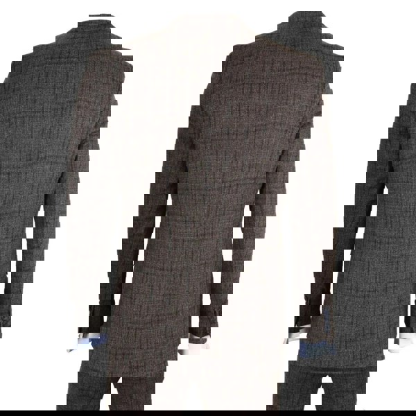 TruClothing IM11 - Men's Dark Brown 3 Piece Plaid Check Suit