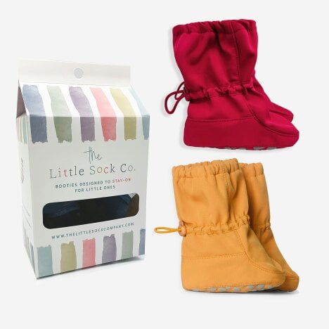 Little Sock Co. 2 Pack of All Weather Stay-on Booties - Showerproof & Windproof - Sol + Ember