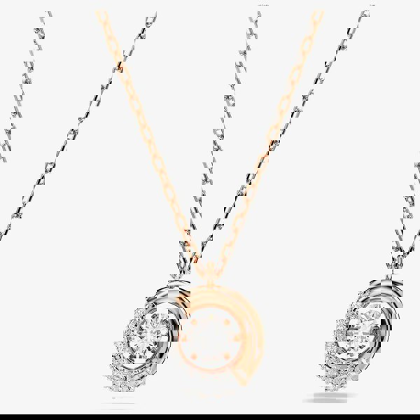 Swarovski Dextera Rose Gold Tone Plated Crystal Circle Necklace 5692257