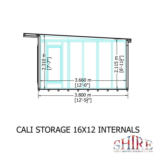 16x12 insulated Garden Studio Office and Store Pent Roof - Best Shed