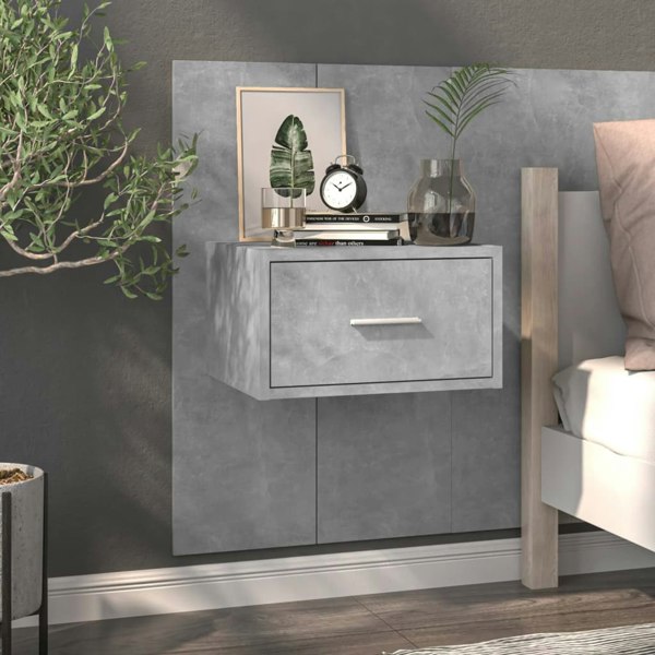 Berkfield Wall-mounted Bedside Cabinets 2 pcs Concrete Grey