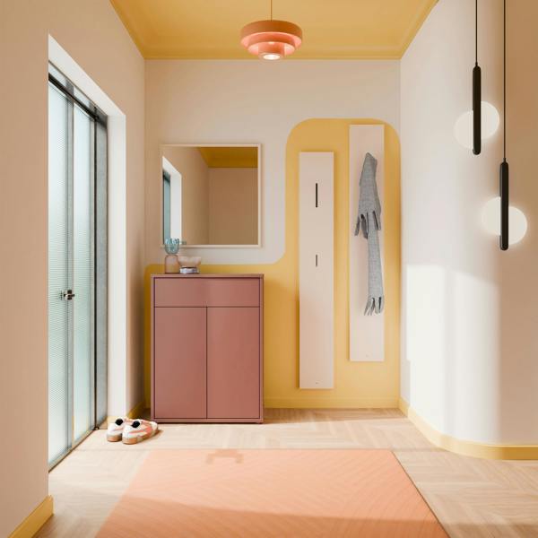 Furniture To Go Alice Springs Compact Shoe Cabinet with 2 Doors Push-to-Open & 1 Drawer Push-to-Open in Terracotta