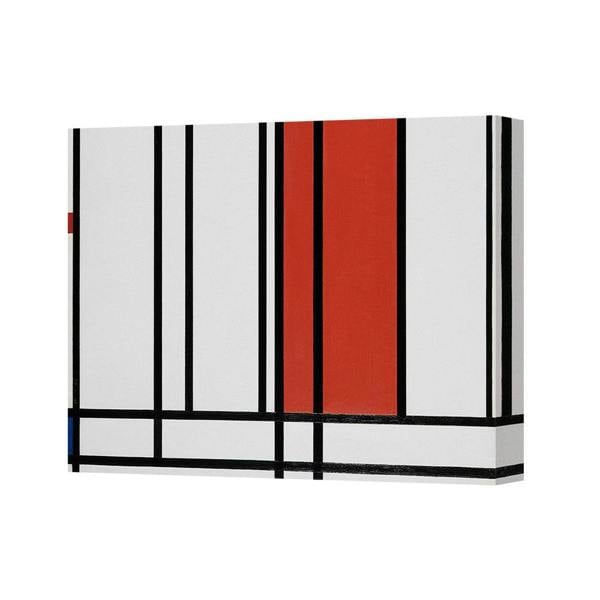 Benjamin Tate Design Mondrian Style Abstract Canvas Print Black White Red Geometric Artwork