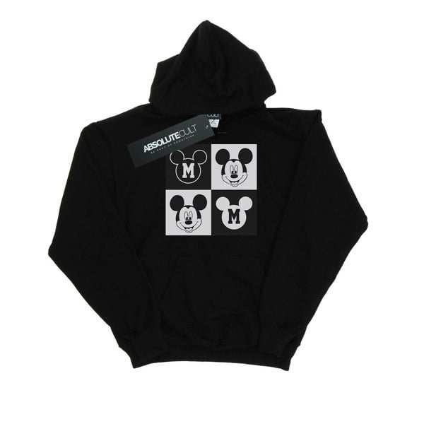 Disney Mens Mickey Mouse Smiling Squares Hoodie - Black