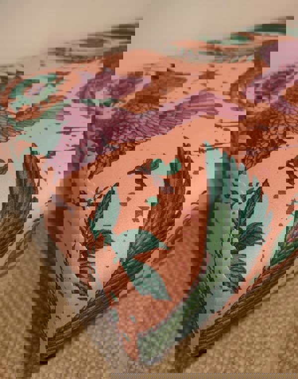 ISTOOLS Lynx Printed Fabric Footstool – Stylish Handmade Ottoman & Footrest for Home Décor