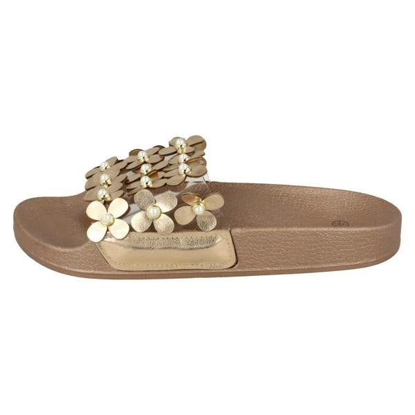 Spot On Ladies Spot On Flower Trim Sliders F00089