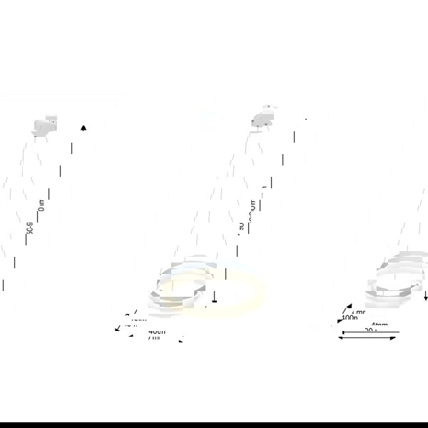 Milagro Ring 40CM LED Designer Pendant Lamp A Stunning Centrepiece Formed From A Hypnotic White Circular 24W(120W) LED Hoop