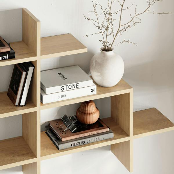 Decortie Halic 3 Tiers Wall Mounted Shelf Modern Floating Bookcase 150cm