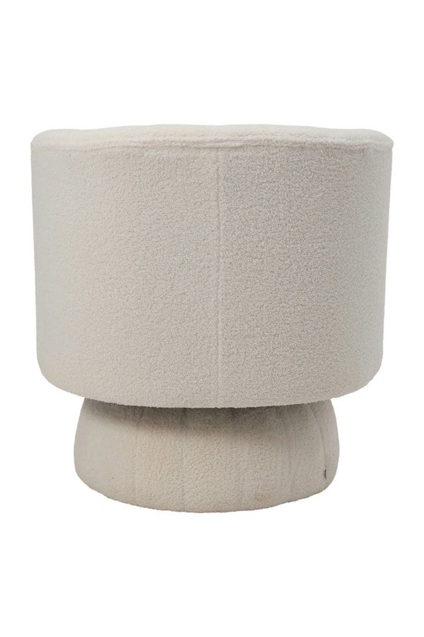 Living and Home White Sherpa Upholstered Swivel Accent Armchair
