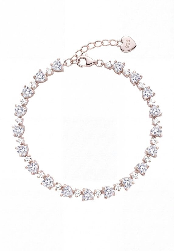 Latelita Asscher Cut Heart Tennis Bracelet Moissanite Silver