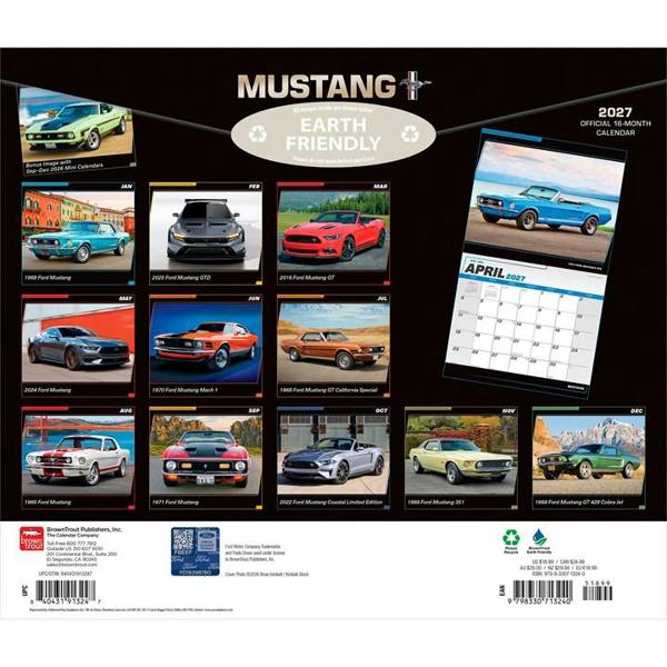 Mustang Deluxe Calendar 2027, Deluxe Calendars, Month To View, Transport, Gift
