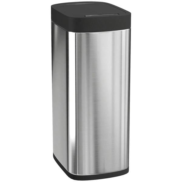 Stainless steel automatic sensor kitchen bin with lid and manual override, battery operated