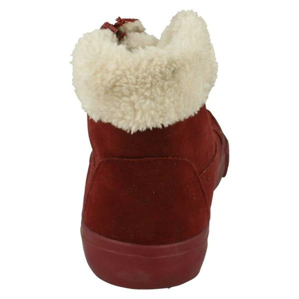 Spot On Girls Spot On Casual Suedette Ankle Boots with Faux Fur Lining