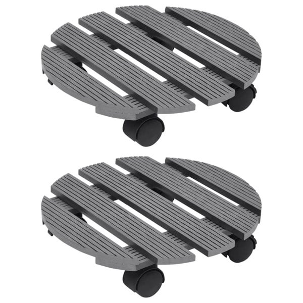 Berkfield Plant Trolleys 2 pcs Grey �_�”�_30x7.5 cm WPC