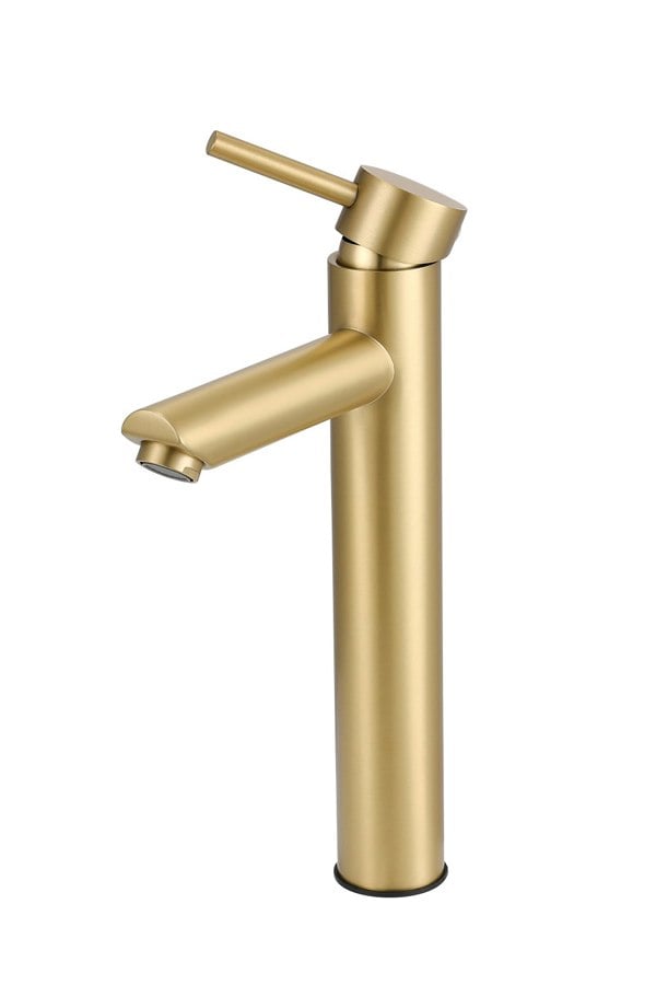 Living and Home Brushed Gold Tall Single Handle Vessel Faucet