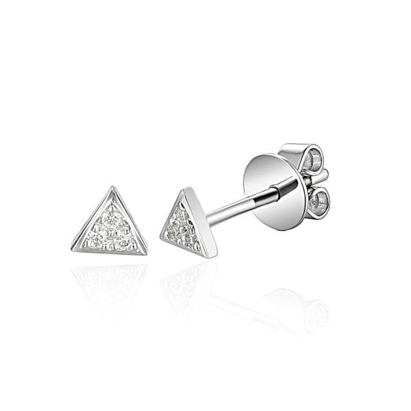 Sarah Layton Triangle Diamond Stud Earrings - 9ct White Gold