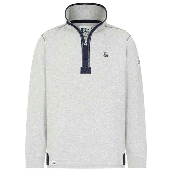 Lazy Jacks Mens Quarter Zip Sweatshirt - Grey Marl