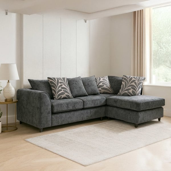 Furnishings For Less Zina Chenille Fabric Corner Sofa