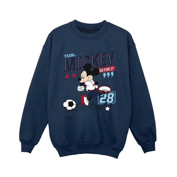 Disney Boys Mickey Mouse Team Mickey Football Sweatshirt - Navy Blue