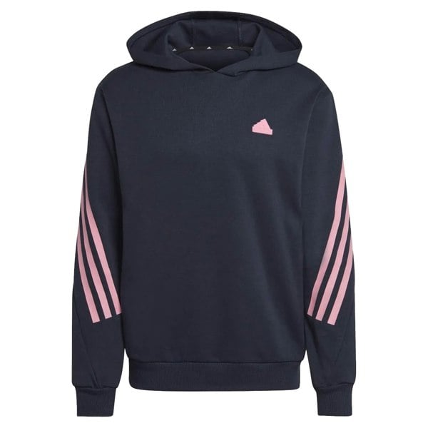 Adidas Mens Future Icons Stripes Hoodie - Inkwell