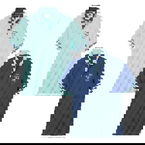 Atlas For Men Mens Nautical Polo Shirt (Pack of 2) - Blue/Turquoise