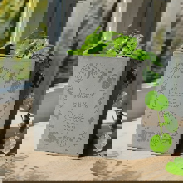 Personalised Memento Company Personalised Pumpkin Concrete Plant Pot