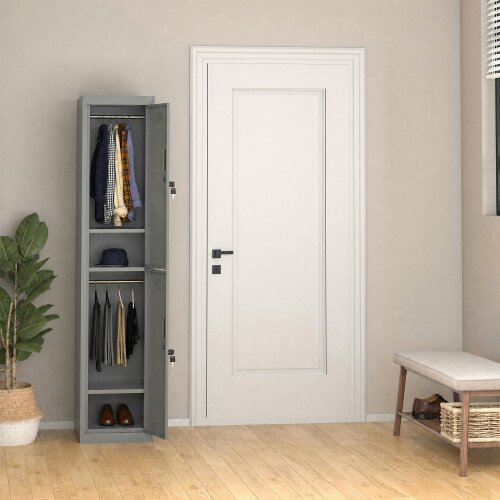 Vinsetto 1.8m Locker Office Cabinet Storage Cold Rolled Steel w/ Storage Shelves
