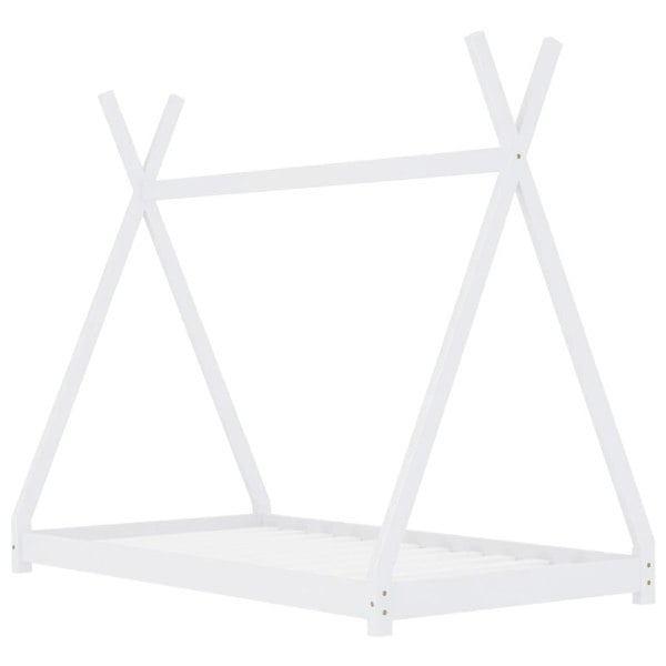 Berkfield Kids Bed Frame White Solid Pine Wood 70x140 cm
