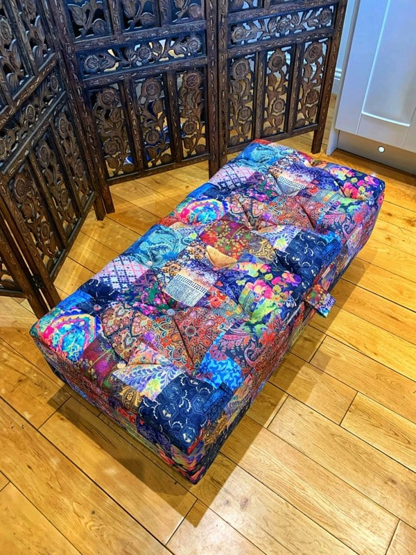 Coffee table Demask multicolour Ottoman with Storage | Patterned Footstool Pouffe | Colourful Ottoman Storage Bench - ISTOOLS