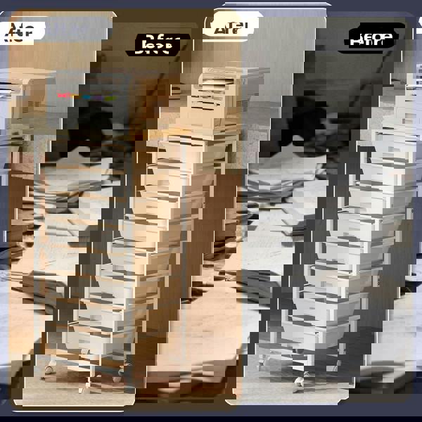 Levede 8 Drawers Storage Trolley Utility Cart Plastic Mobile Organiser Unit