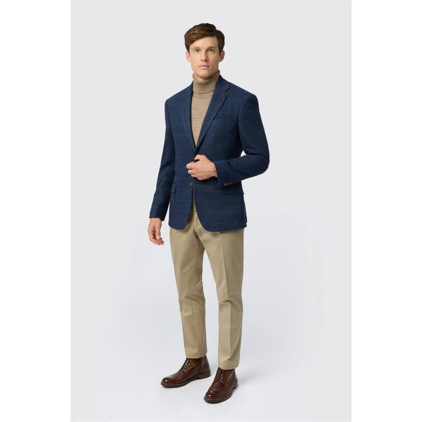 Antique Rogue Tailored Fit Ezra Blue Check Jacket
