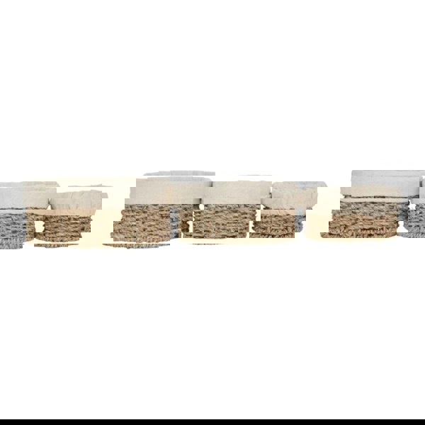 Set of 3 Round Cotton Lined Seagrass Trays