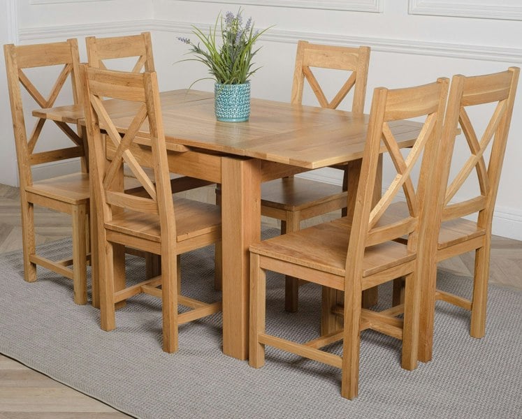 That's Furniture Richmond Small Extending Oak Dining Set with Berkeley Oak Chairs