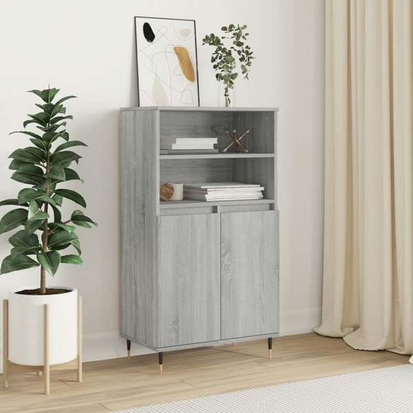 Berkfield Highboard Grey Sonoma 60x36x110 cm Engineered Wood