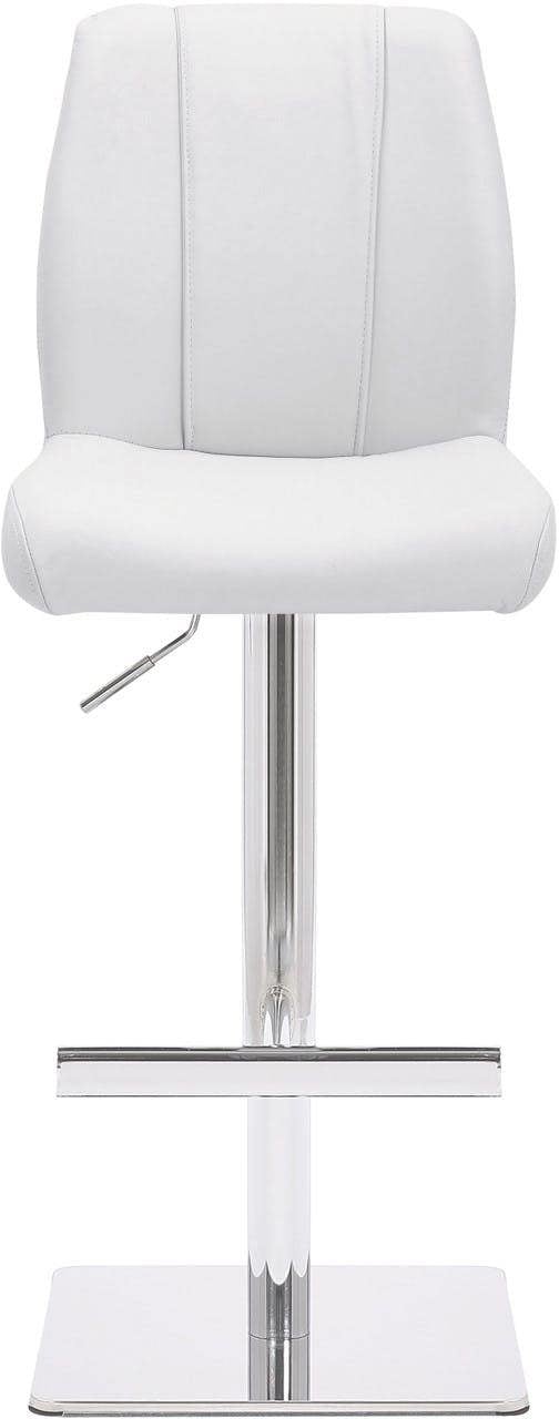 Lamboro Ravenna Signature White Real Leather Bar Stool, Chrome & Weighted Base, Home & Kitchen
